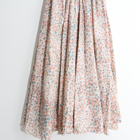 Azeeza Midi Tent Tank Dress V-Neck Polka Dot Spotted Pink Blue White One Size - Picture 3 of 11